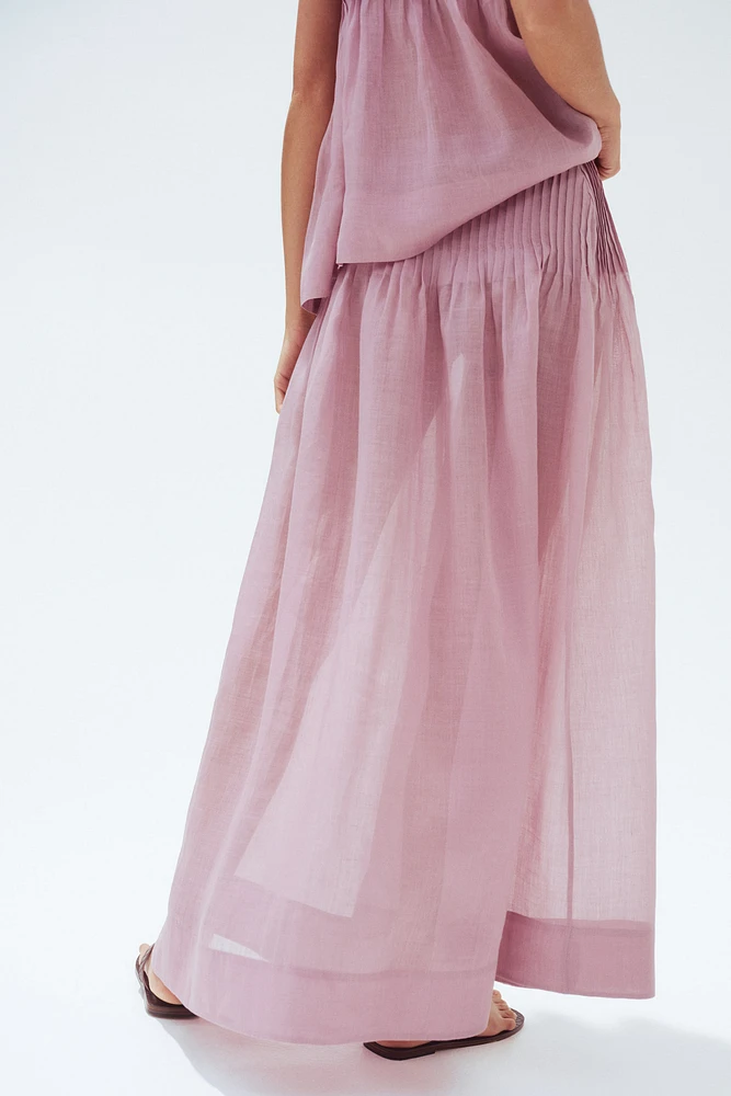 Pintucked Ramie Skirt