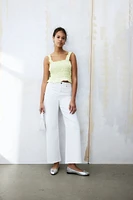 Wide-leg Twill Pants