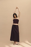 Linen-Blend Skirt