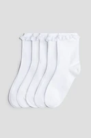 Lot de 5 paires chaussettes scolaires à volants