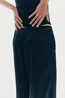 Wide-Leg Satin Pants