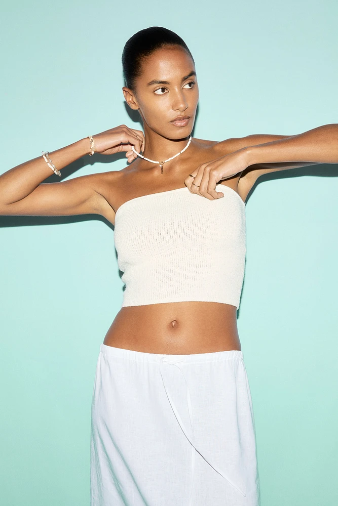 Linen-Blend Skirt