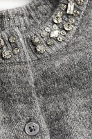 Rhinestone-Embellished Cardigan