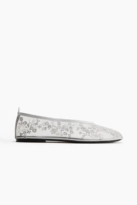 Embroidered Ballet Flats