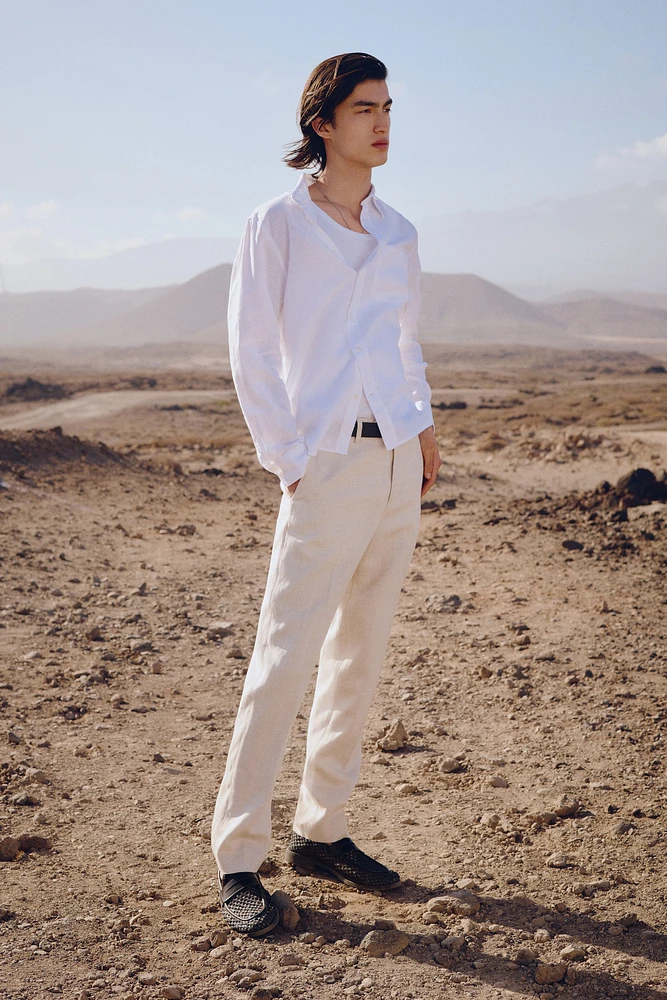 Regular-Fit Linen-Blend Shirt