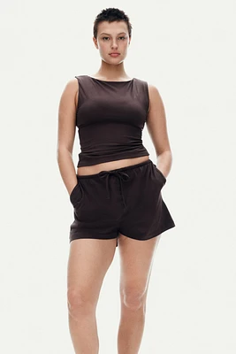 Short en coton avec cordon de serrage