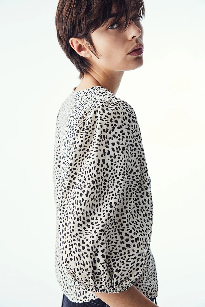 Blouse en lin mélangé