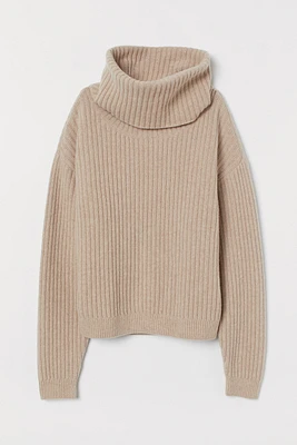 Rib-knit Wool Sweater