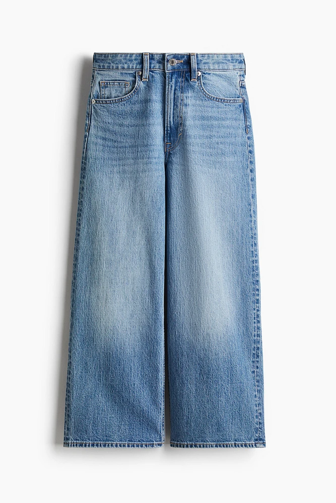 Jean court et ample Taille Haute