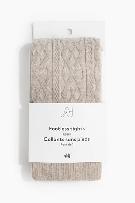 Cable-Knit Footless Tights