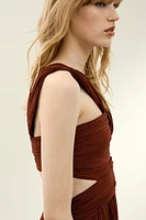 Draped Plissé Dress