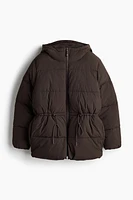 Oversized Drawstring-Waist Puffer Jacket