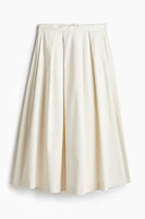 Pleated Satin Skirt