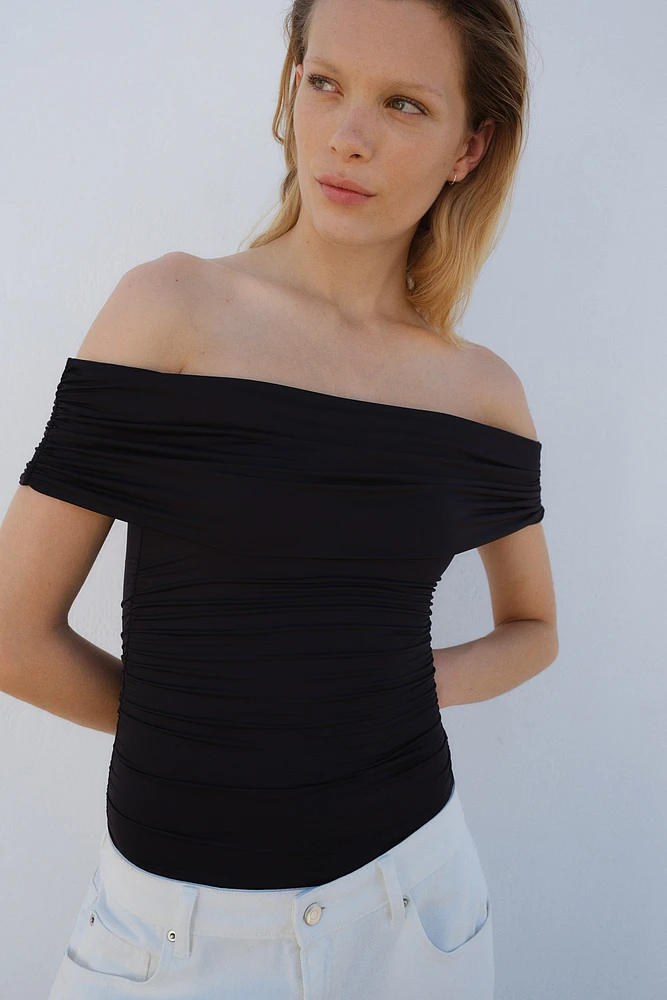 Gathered Off-the-Shoulder Bodysuit