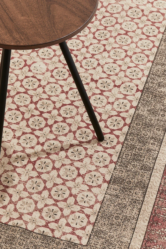 Patterned Rug with Fringe