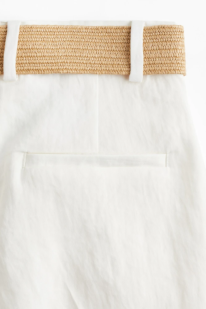 Short en sergé avec ceinture