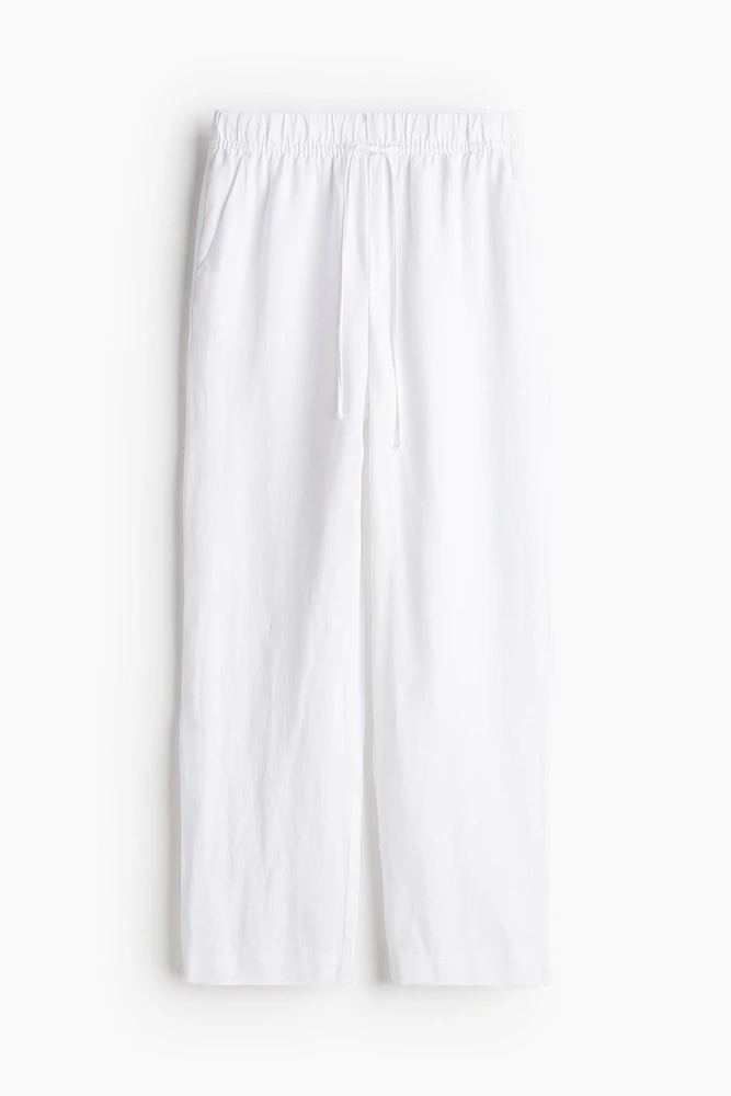Linen-blend Tapered Pants