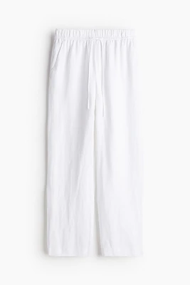 Linen-blend Tapered Pants