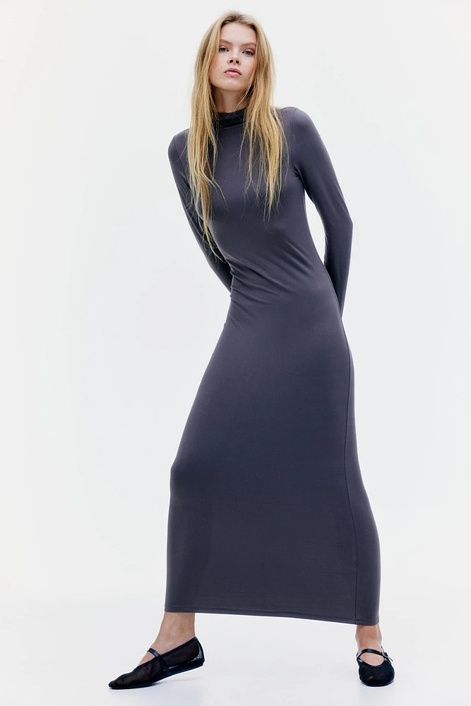 Mock Turtleneck Maxi Dress