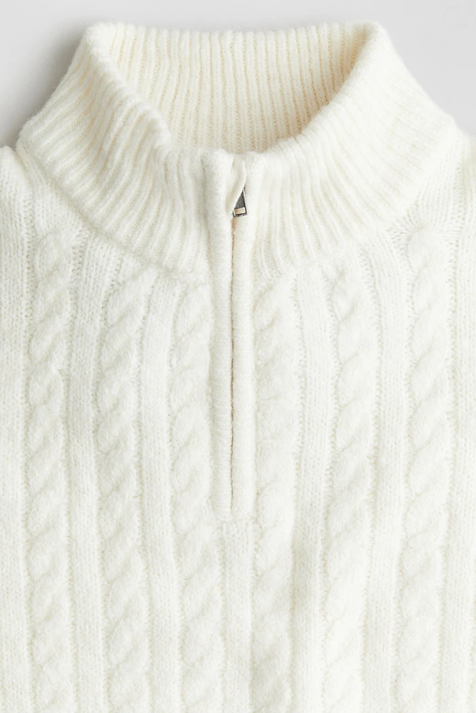 Cable-Knit Half-Zip Sweater