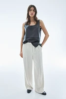 Pantalon large avec plis