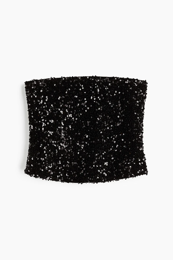 Sequined Bandeau Top