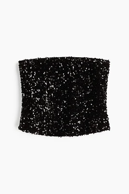 Sequined Bandeau Top