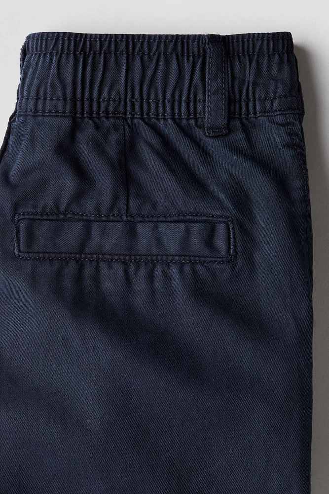 Pantalon coutil ample en sergé jambes effilées