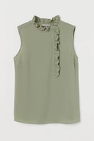 Sleeveless Ruffled Blouse