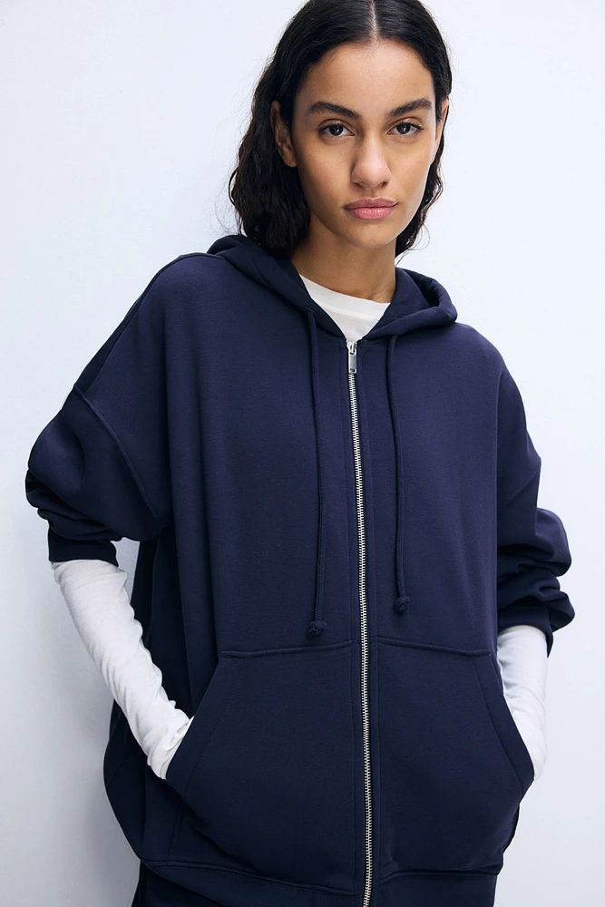 Veste Grande Taille à glissière avec capuchon