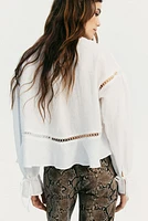 Oversized Blouse with Lace Inset