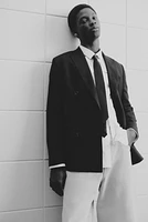 Relaxed-Fit Double-Breasted Linen-Blend Jacket