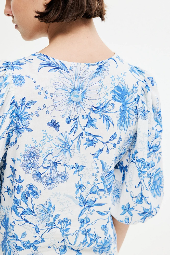 Blouse en lin mélangé