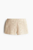 Crochet-Look Mini Shorts