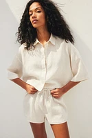 Boxy-Style Linen Shirt