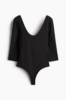 Scoop-Neck Thong Bodysuit