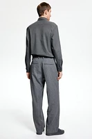Relaxed Fit Wool-Blend Suit Pants