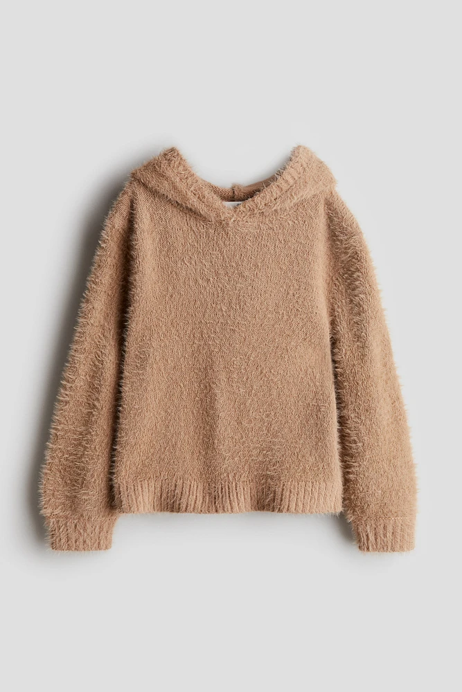 Fluffy-Knit Hoodie