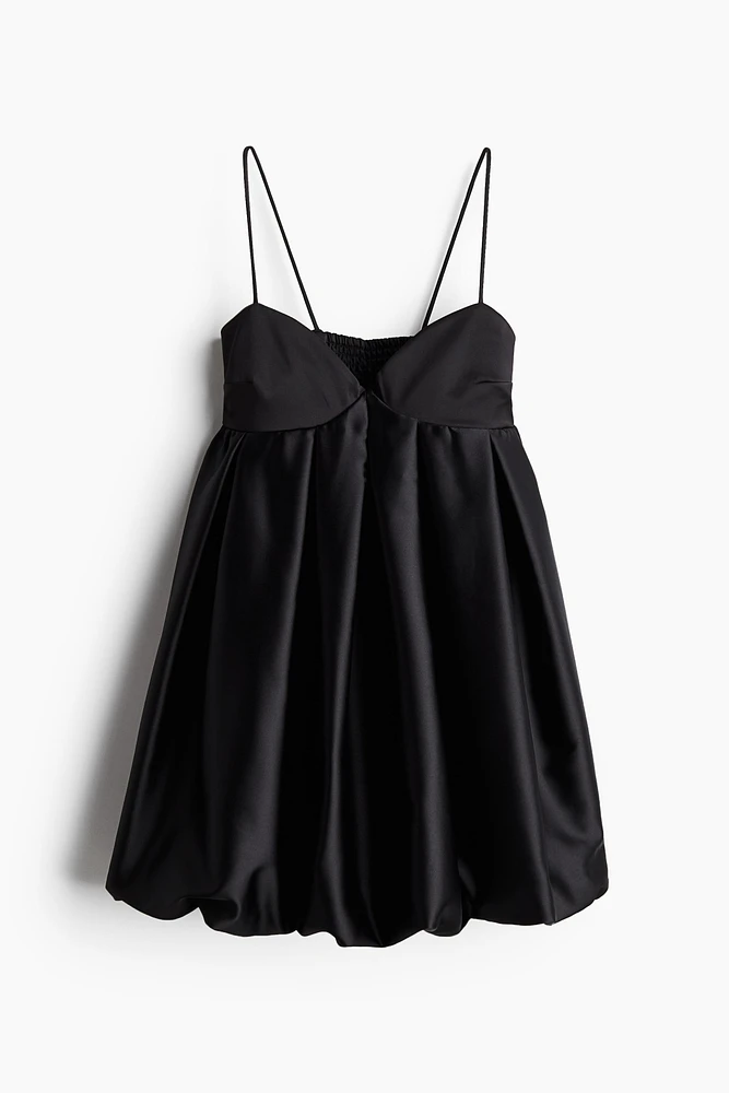 Pleated Bubble-Hem Dress