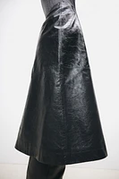 A-Line Leather Skirt