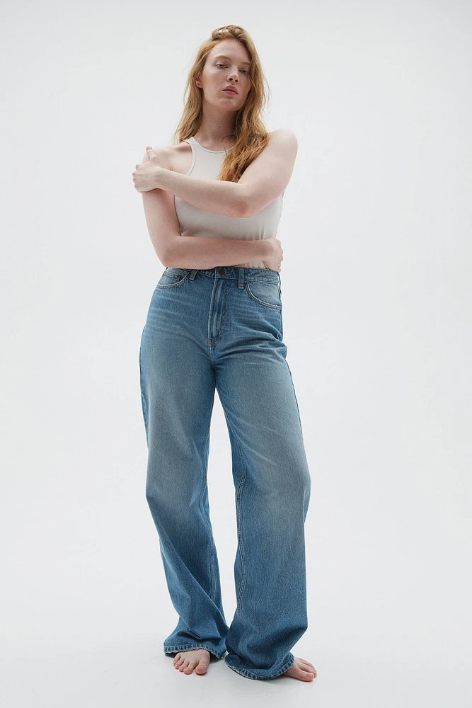 Jean galbé Coupe Ample Taille Très Haute