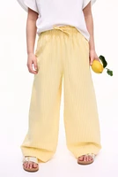 Wide-Leg Cotton Pants