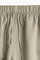Linen-Blend Drawstring Pants