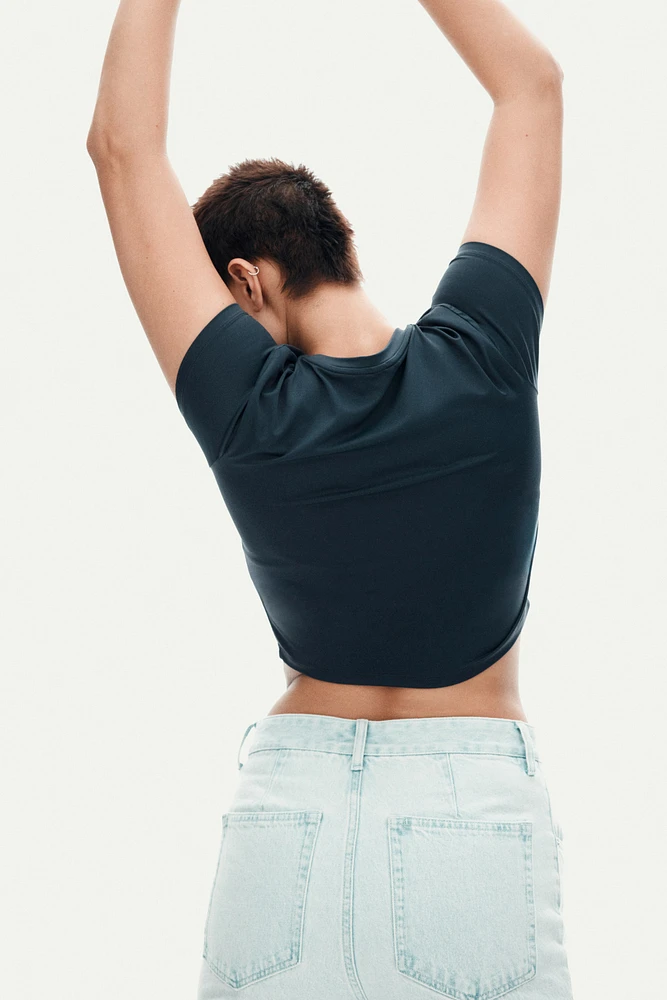 Microfiber Cropped T-Shirt