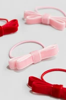 4-pack Bow-detail Hair Elastics