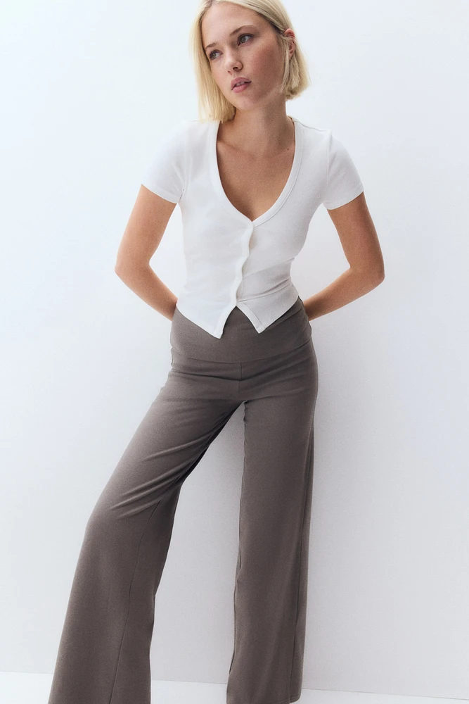Pantalon en jersey avec ceinture repliée