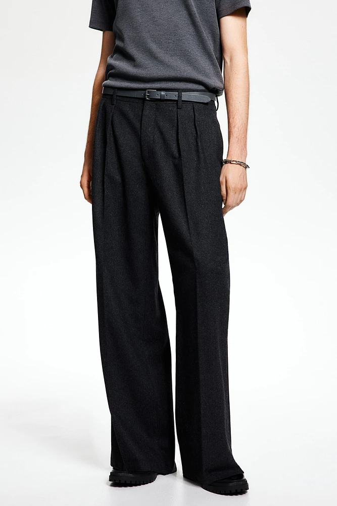 Loose Fit Wool-Blend Pants