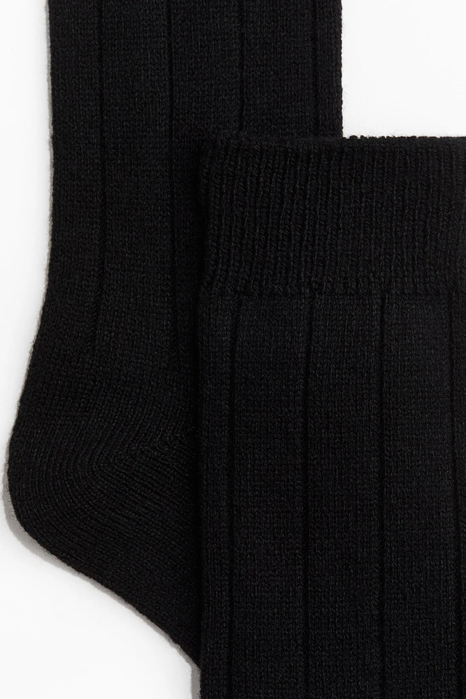Rib-Knit Socks