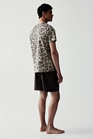 Regular Fit Pajama T-shirt and Shorts