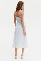 Robe en nid d'abeille avec bretelles à nouer
